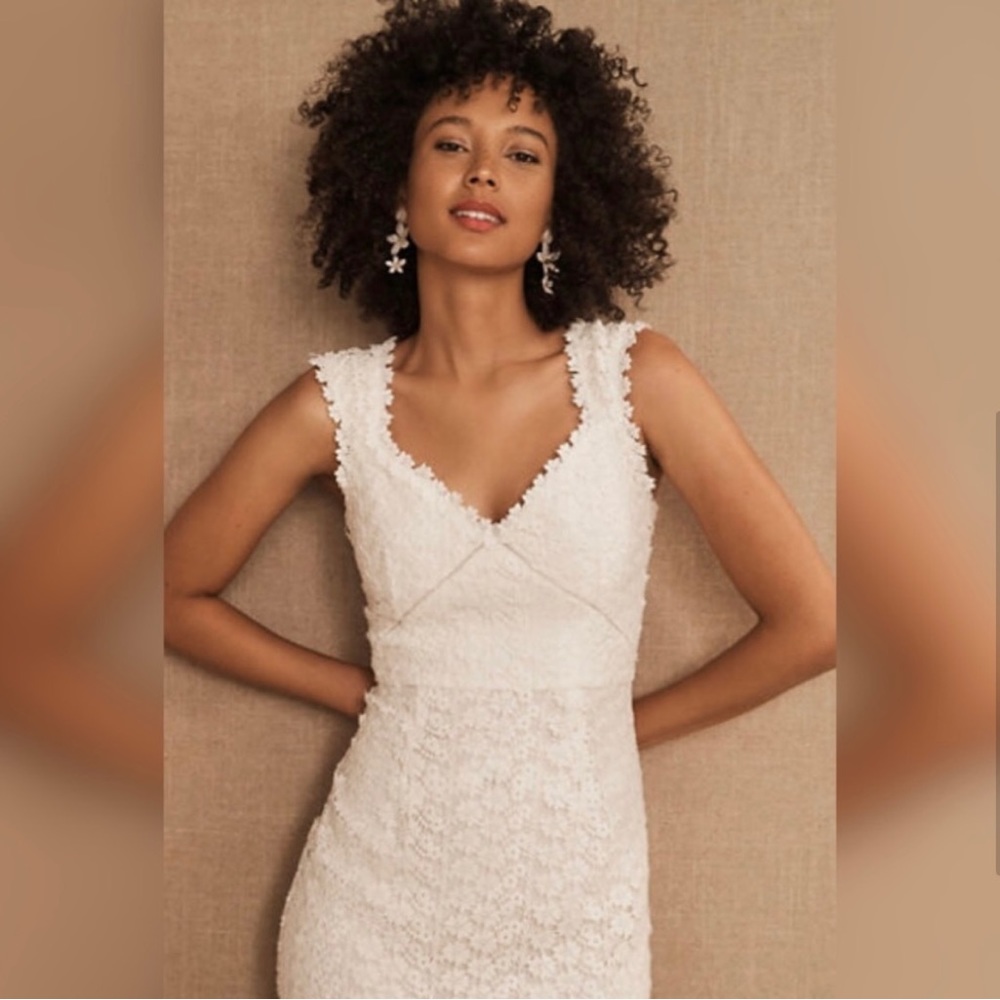 (Dry cleaned) Sau Lee / Anthropologie Natalia white lace midi / maxi dress - Picture 3 of 4